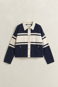 Color Blocked Strickjacke