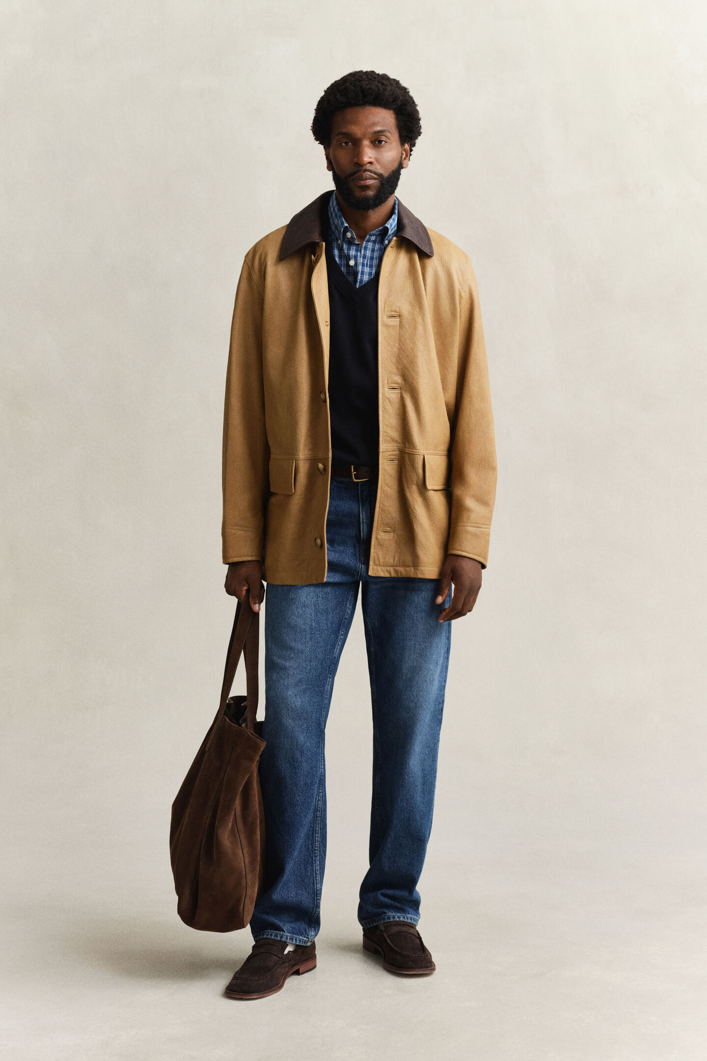 Indigo Hemd mit Karomuster