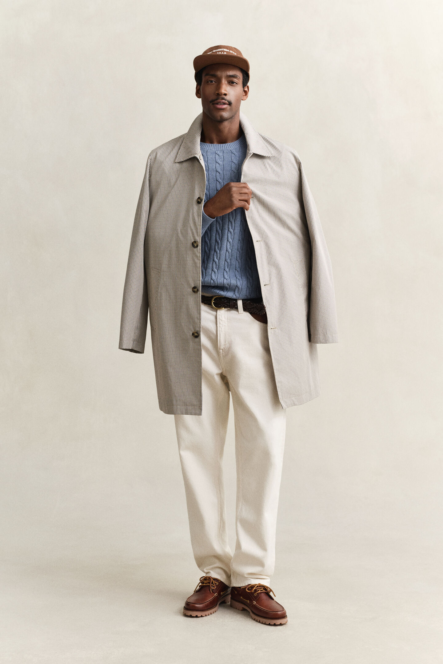 Zopfstrick Rundhalspullover aus Baumwolle