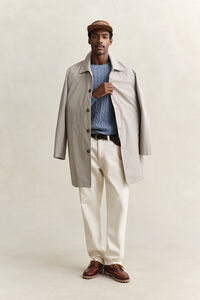 Zopfstrick Rundhalspullover aus Baumwolle