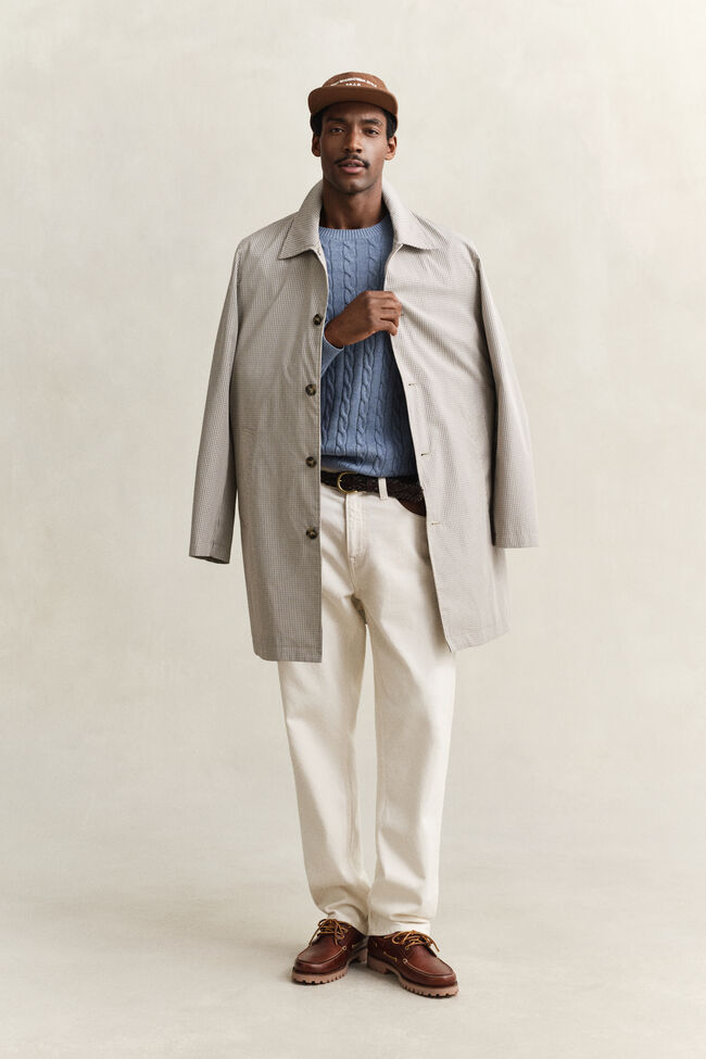 Zopfstrick Rundhalspullover aus Baumwolle