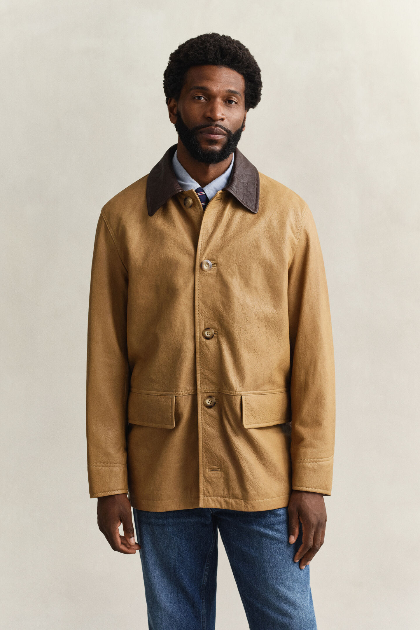 Decker-Jacke aus Leder