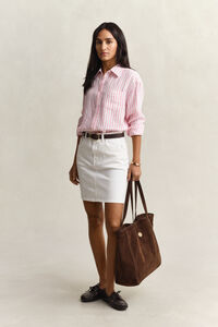 Relaxed Fit Leinen Bluse mit Streifen