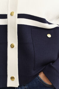 Color Blocked Strickjacke