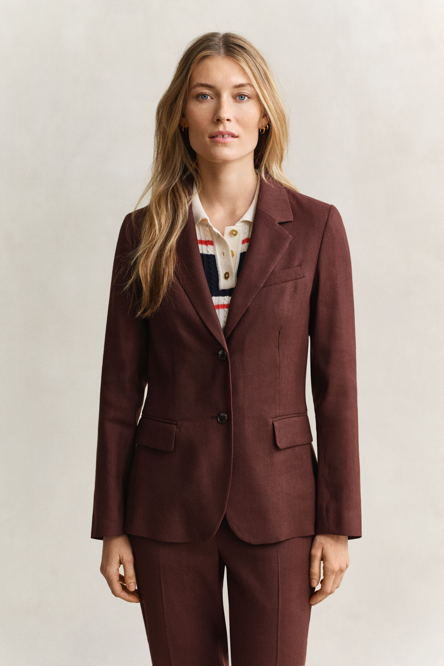 Stretch-Blazer aus Leinen