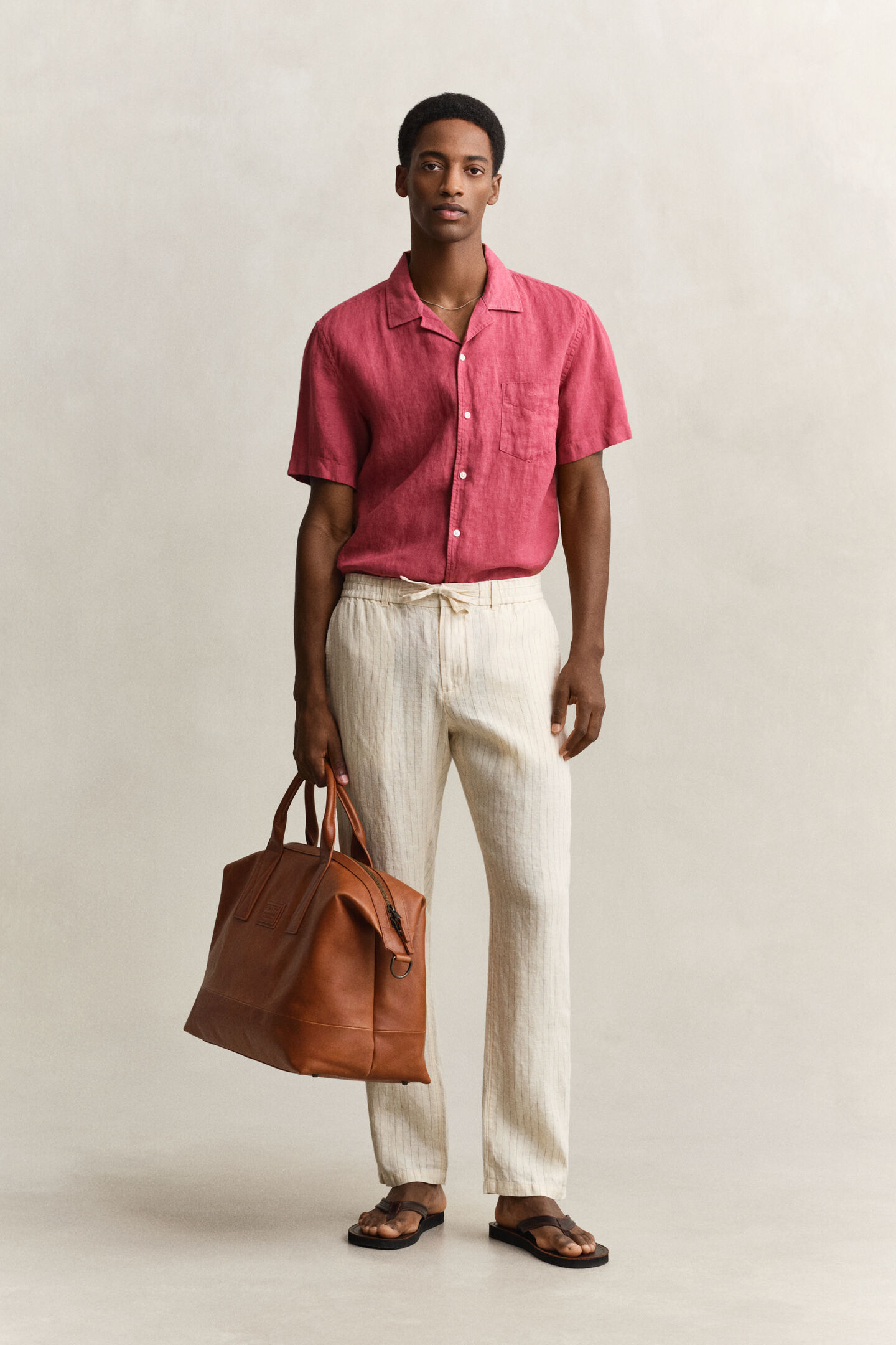 Gestreifte Leinenhose