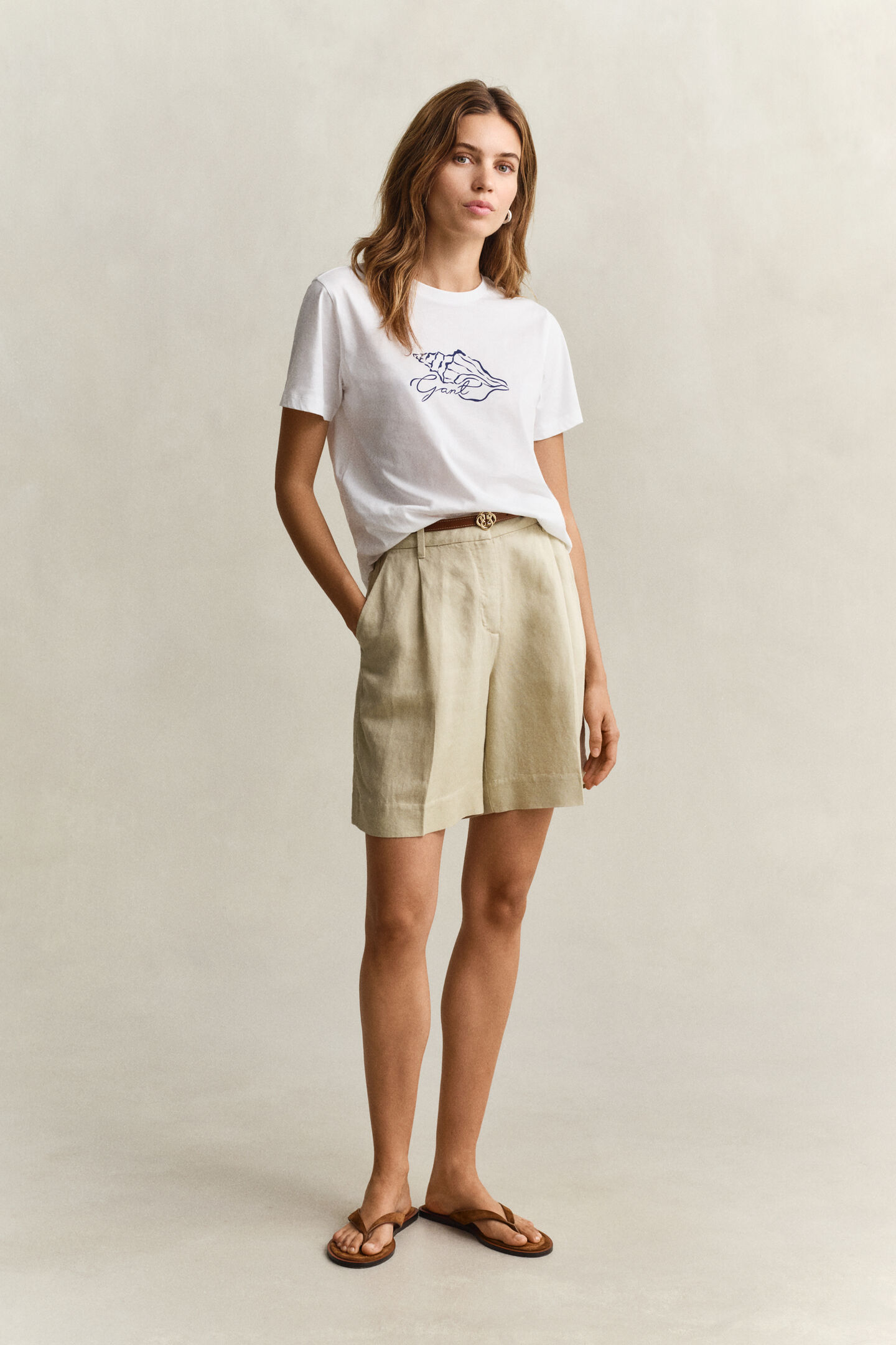 Formelle Shorts aus Leinenmix