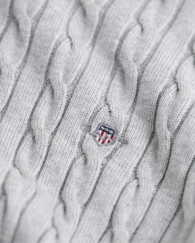 Teens Shield Zopfstrick Rundhalspullover aus Baumwolle