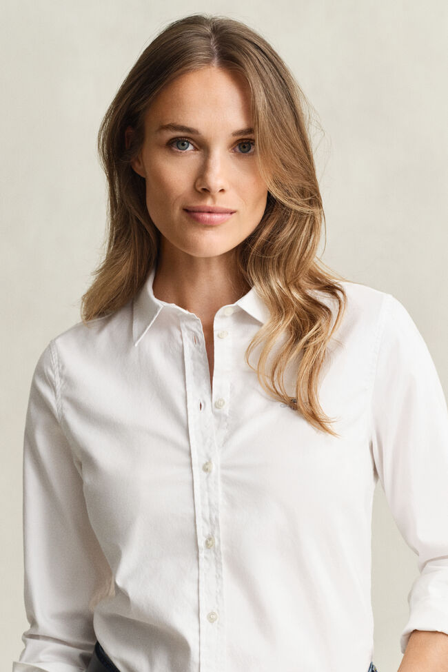 Stretch Oxford-Bluse