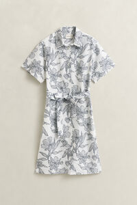 Gebl&uuml;mtes Hemdblusenkleid aus Leinen