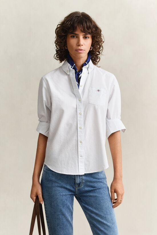 Regular Fit Classic Oxford-Bluse mit Streifen