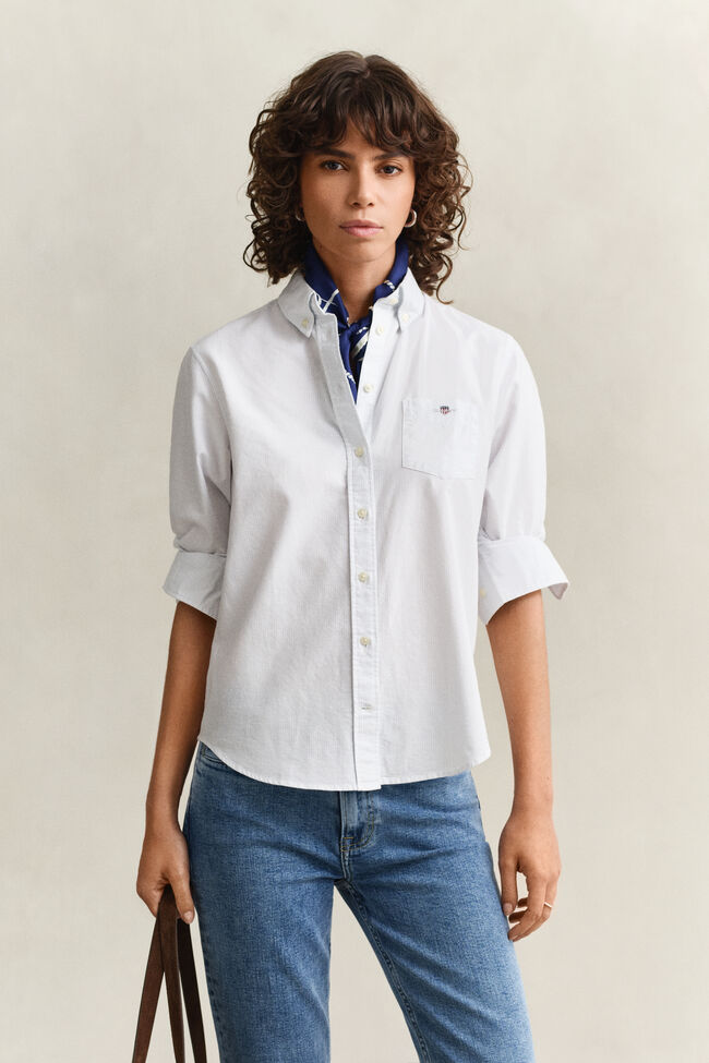 Regular Fit Classic Oxford-Bluse mit Streifen