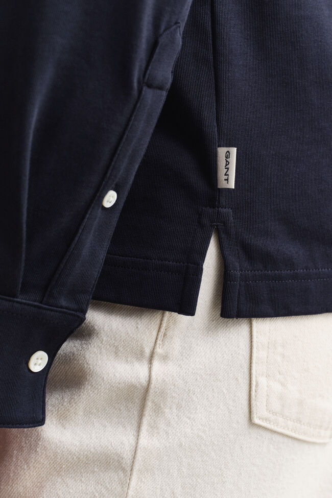 Langarm-Poloshirt aus Pima-Baumwolle