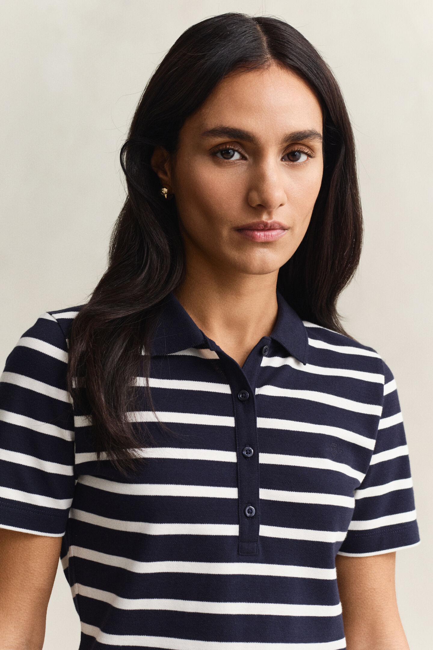 Piqu&eacute; Poloshirt mit Streifen