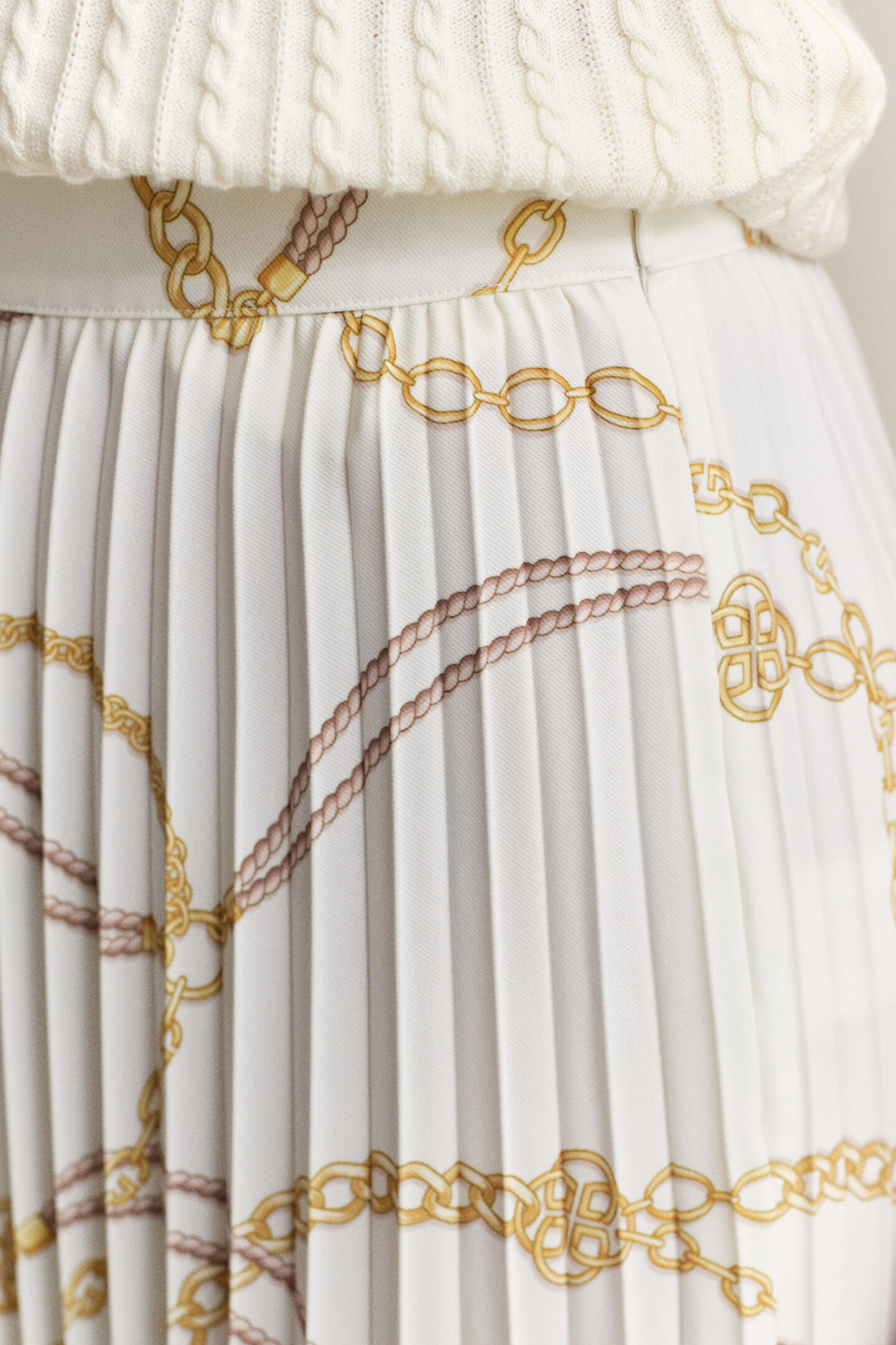 Plissierter Midirock mit Print