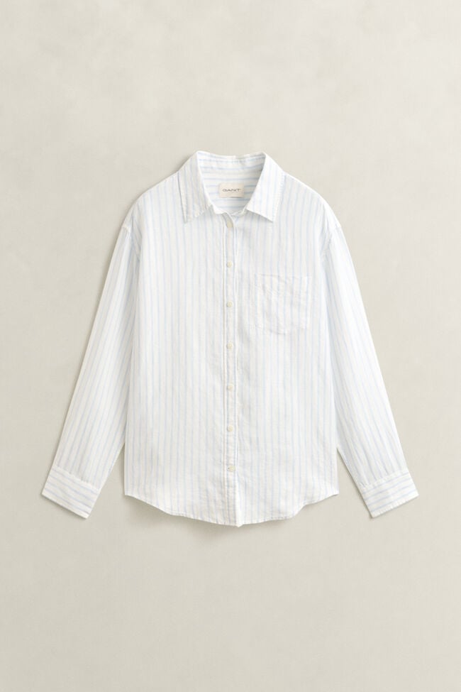 Relaxed Fit Leinen Bluse mit Streifen