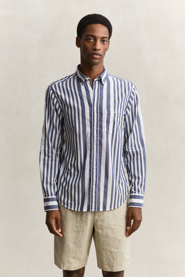 Gestreiftes Hemd aus Baumwoll-Voile
