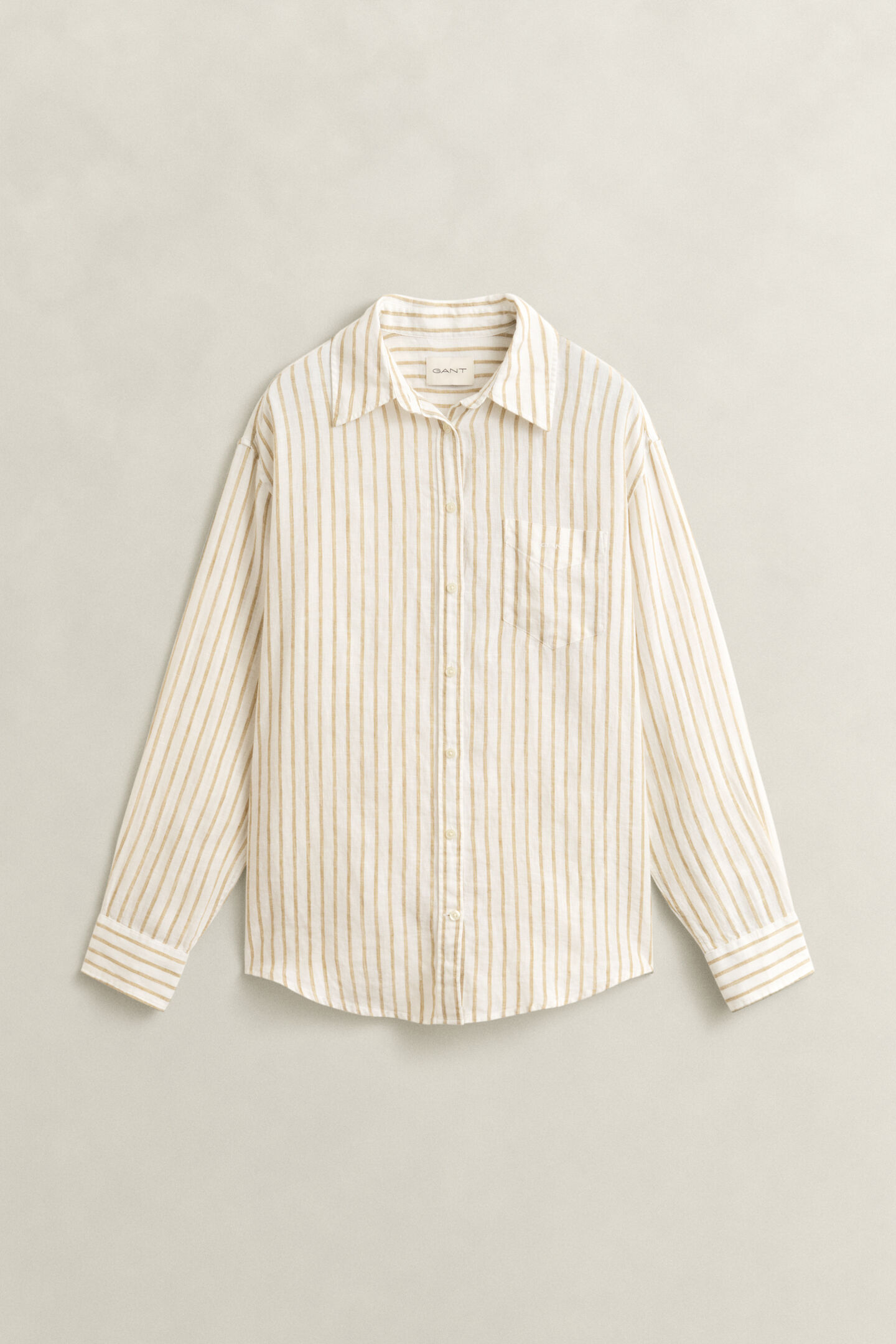 Relaxed Fit Leinen Bluse mit Streifen