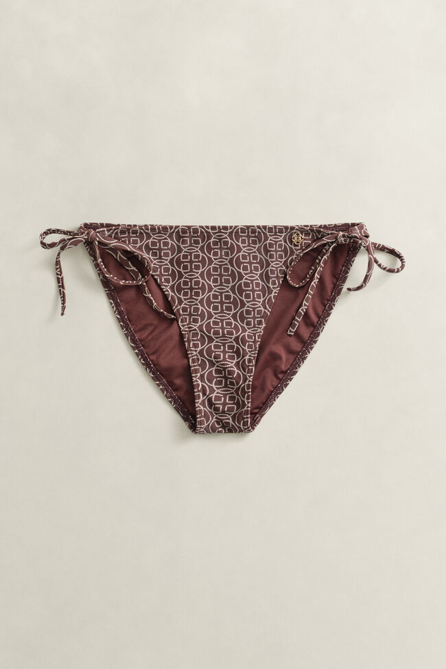 Bikinihose mit seitlichen Bindeb&auml;ndern und Print
