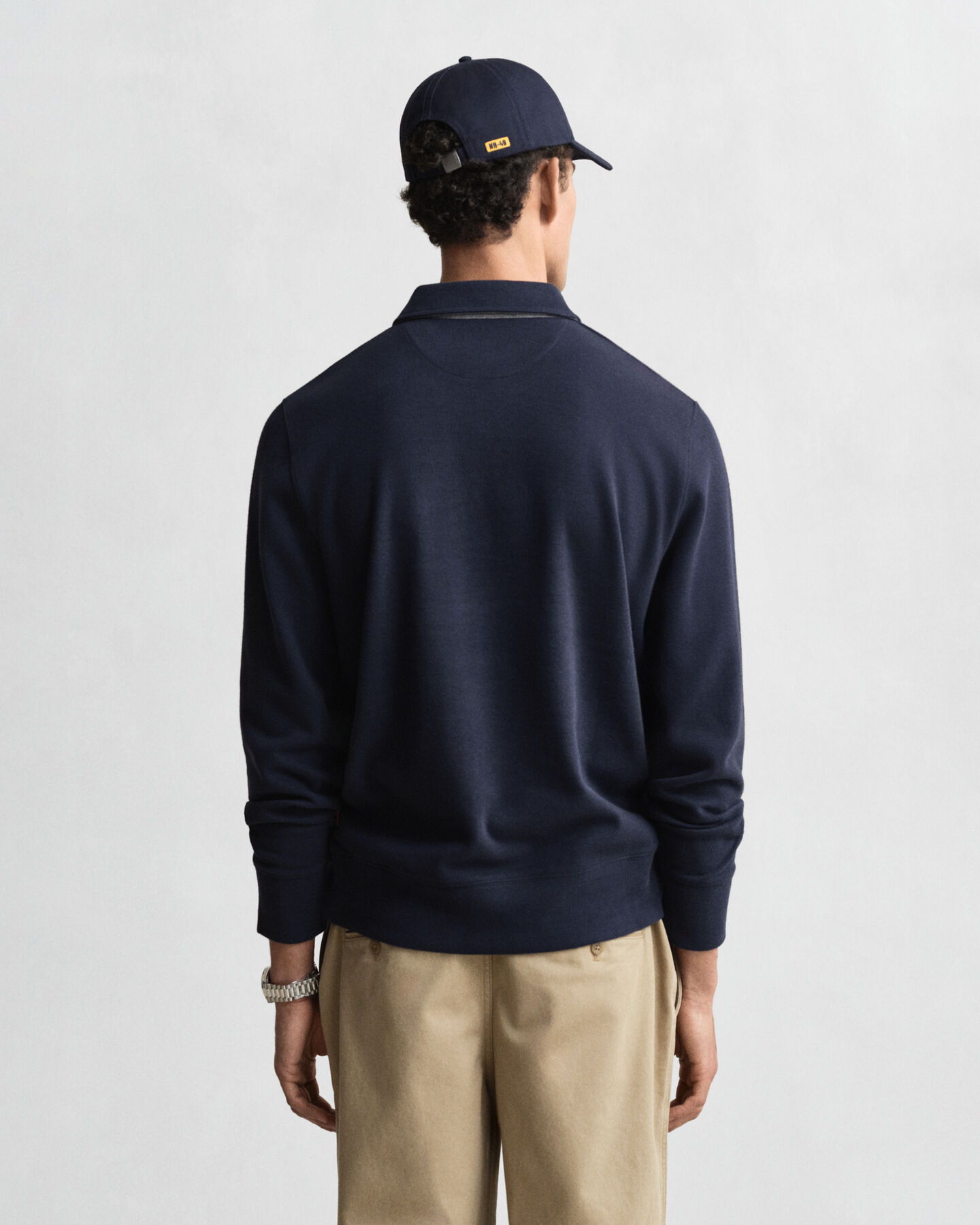 Leichtes Sacker Rib Polo-Sweatshirt