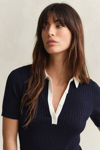 Gerippter Kurzarm-Rugger