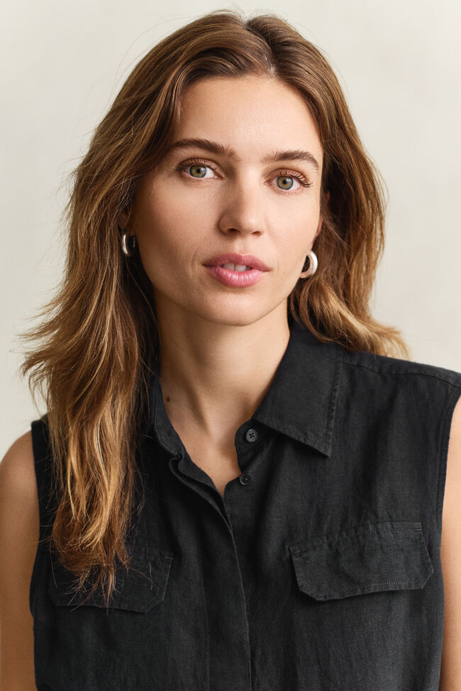 &Auml;rmelloses Leinenkleid