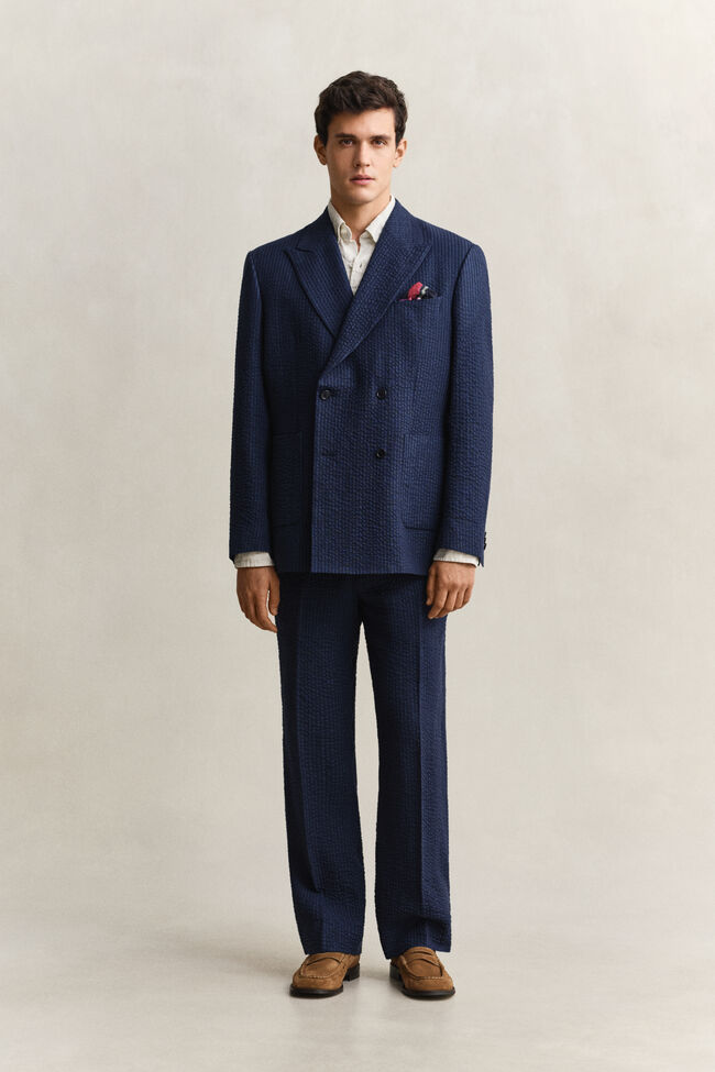 Indigo Seersucker Anzugsakko