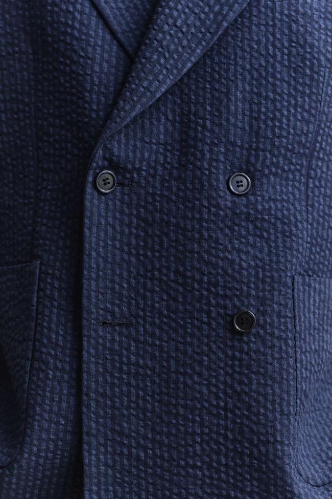 Indigo Seersucker Anzugsakko