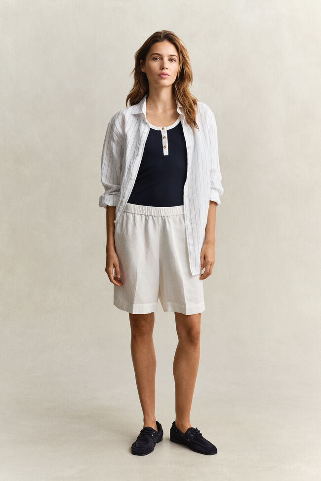 Shorts aus Leinenmix