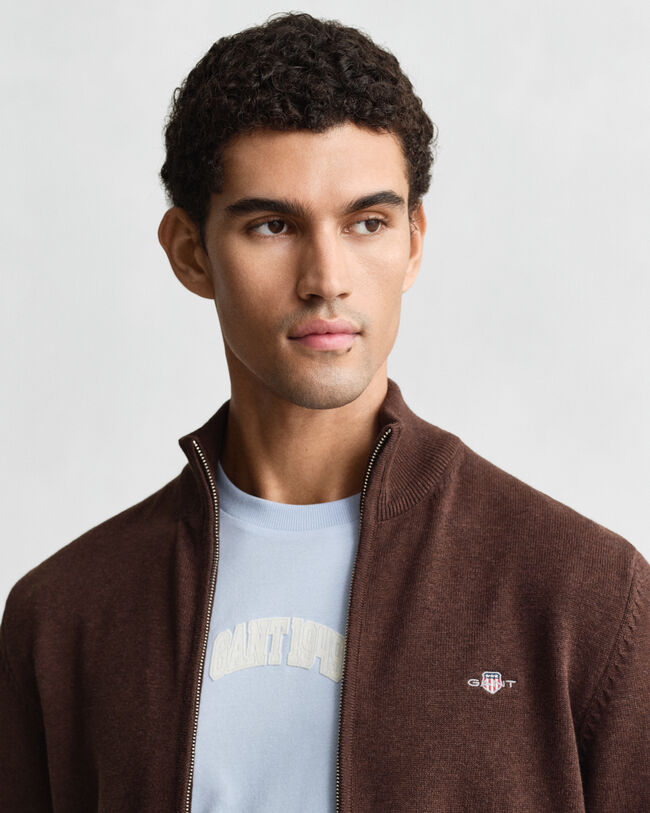 Casual Cotton Strickjacke mit Rei&szlig;verschluss