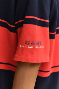 Kurz&auml;rmliger Heavy Rugger mit Blockstreifen