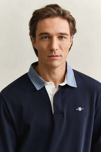 Heavy Rugger mit Chambray-Kragen