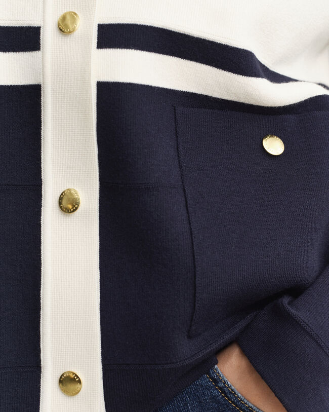 Color Blocked Strickjacke