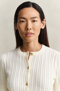 Zopfstrick Strickjacke aus Baumwolle