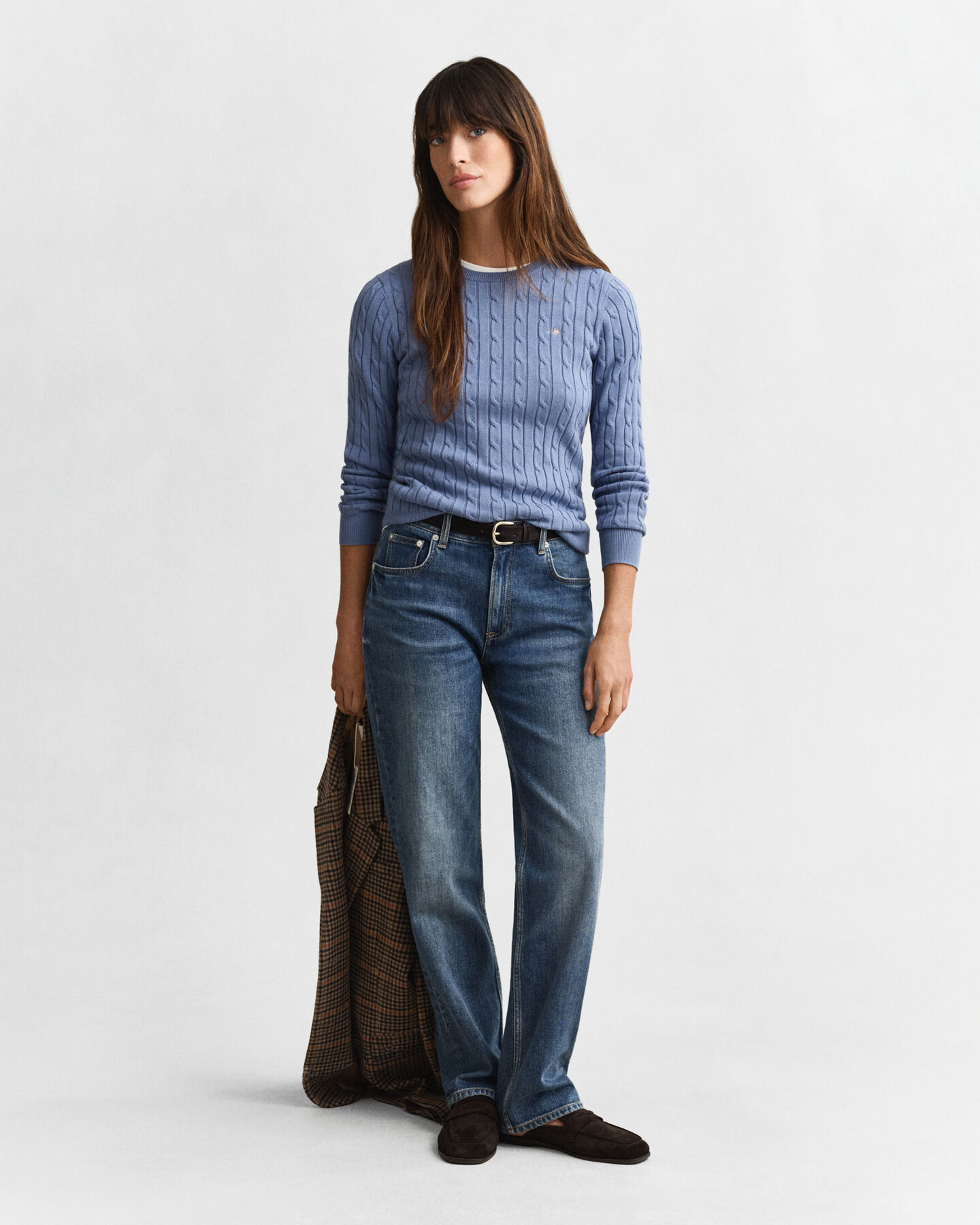 Zopfstrick Rundhalspullover