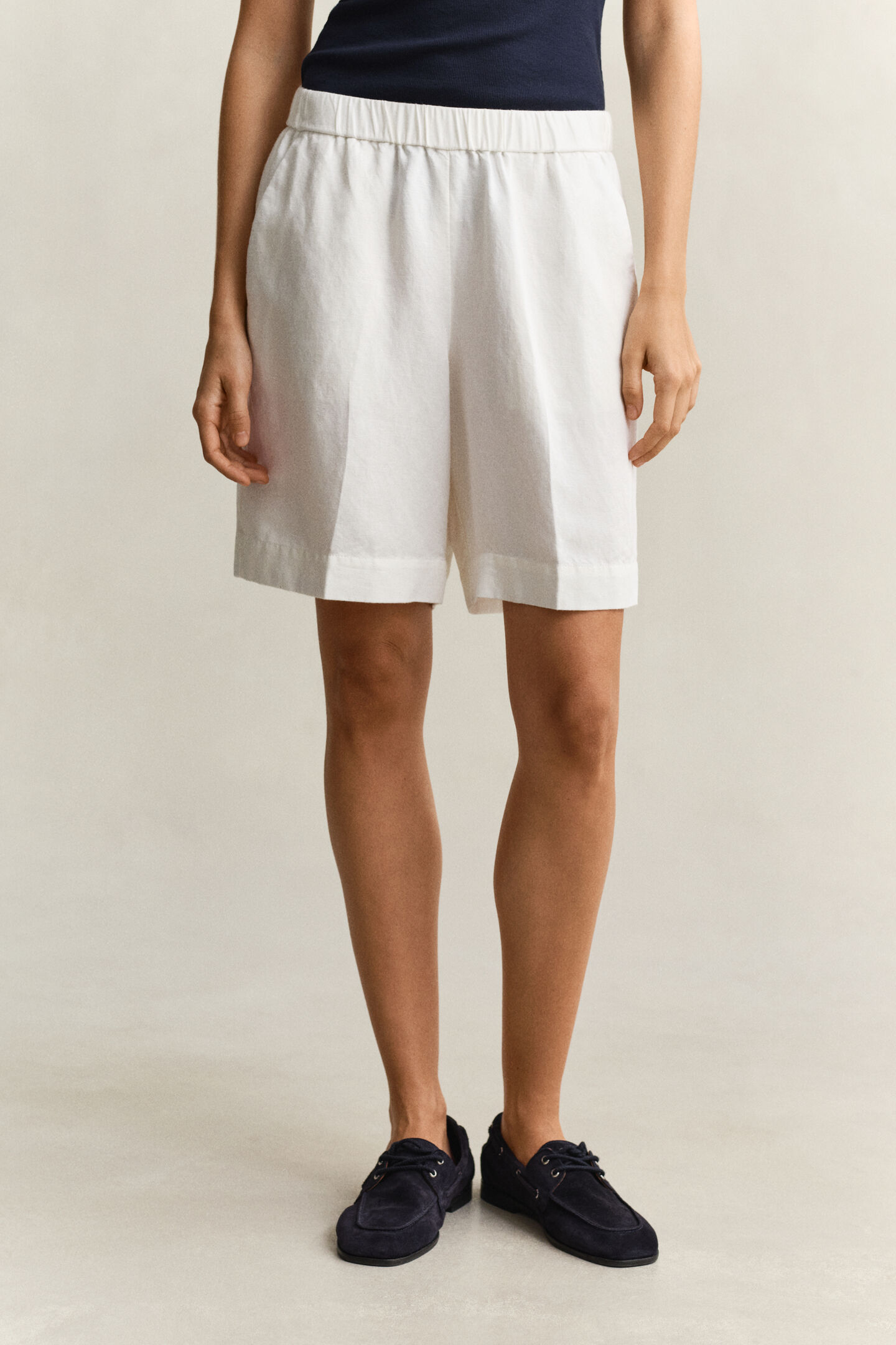 Shorts aus Leinenmix