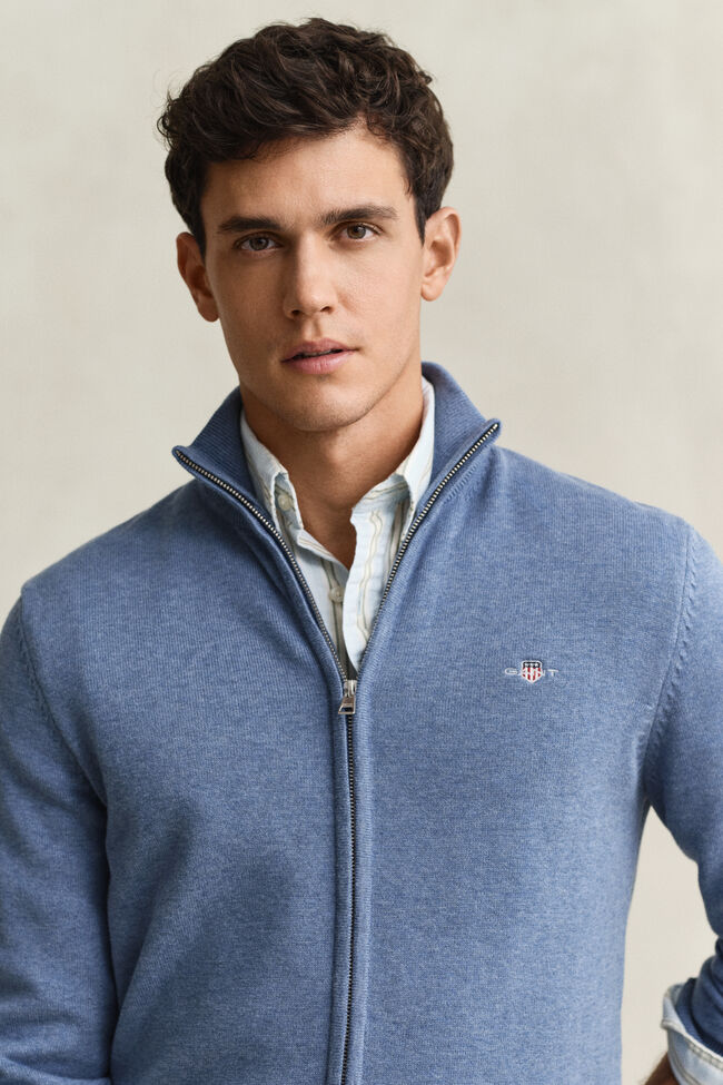 Casual Cotton Strickjacke mit Rei&szlig;verschluss