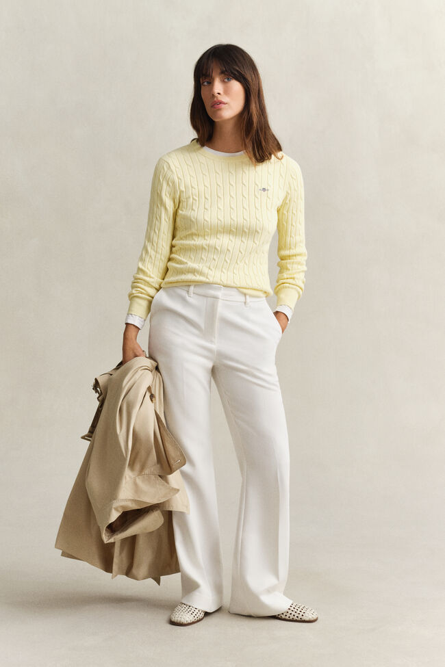 Zopfstrick Rundhalspullover