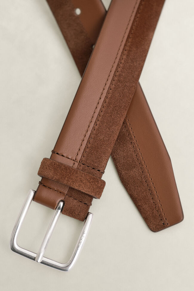 G&uuml;rtel aus Glatt- und Veloursleder