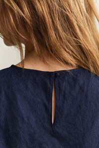 Schr&auml;g geschnittenes Midikleid aus Leinen