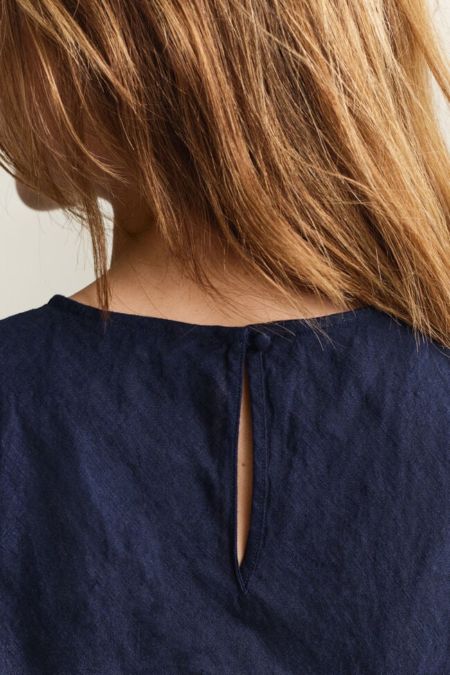 Schr&auml;g geschnittenes Midikleid aus Leinen