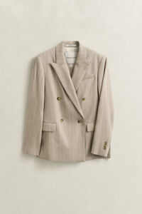 Pinstripe Blazer aus Leinenmix