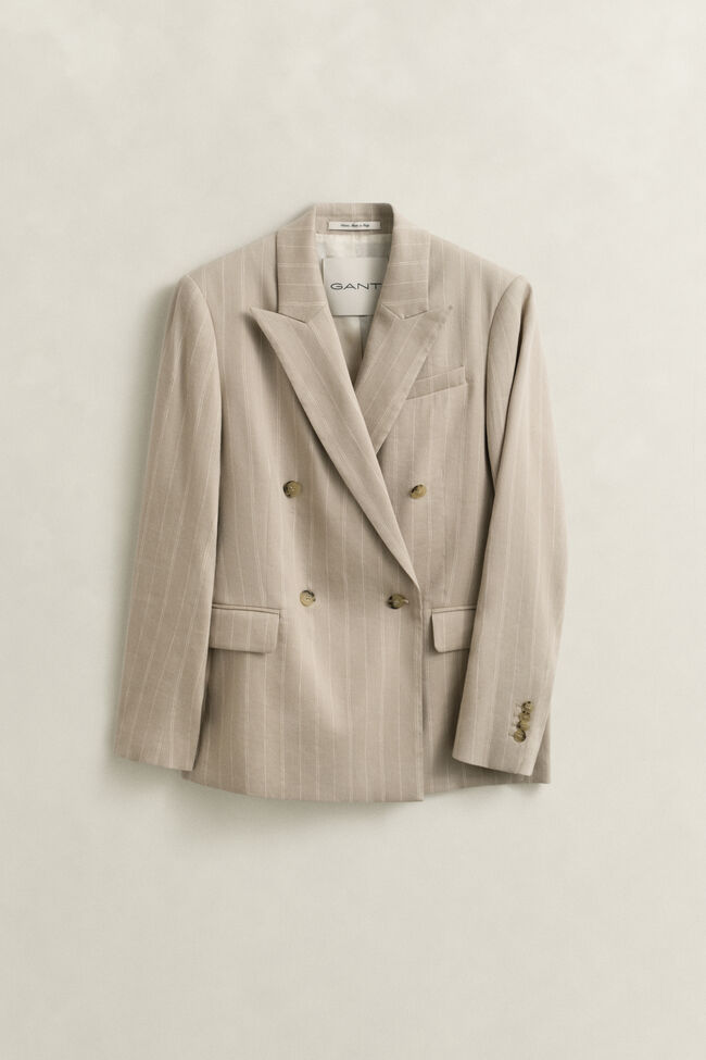 Pinstripe Blazer aus Leinenmix