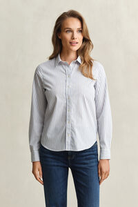 Regular Fit Popeline Bluse mit Streifen