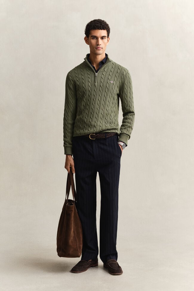 Zopfstrick Troyer aus Baumwolle