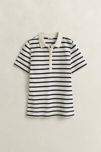 Piqu&eacute; Poloshirt mit Streifen