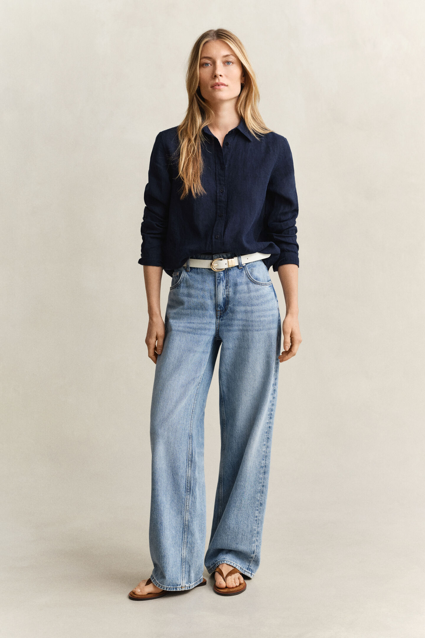 Regular Fit Leinen Bluse