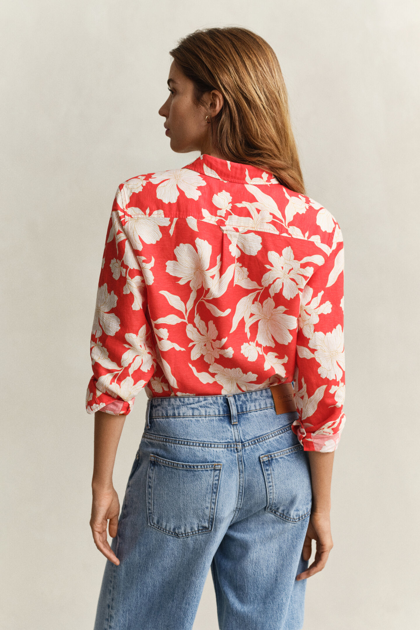 Gebl&uuml;mte Leinenbluse