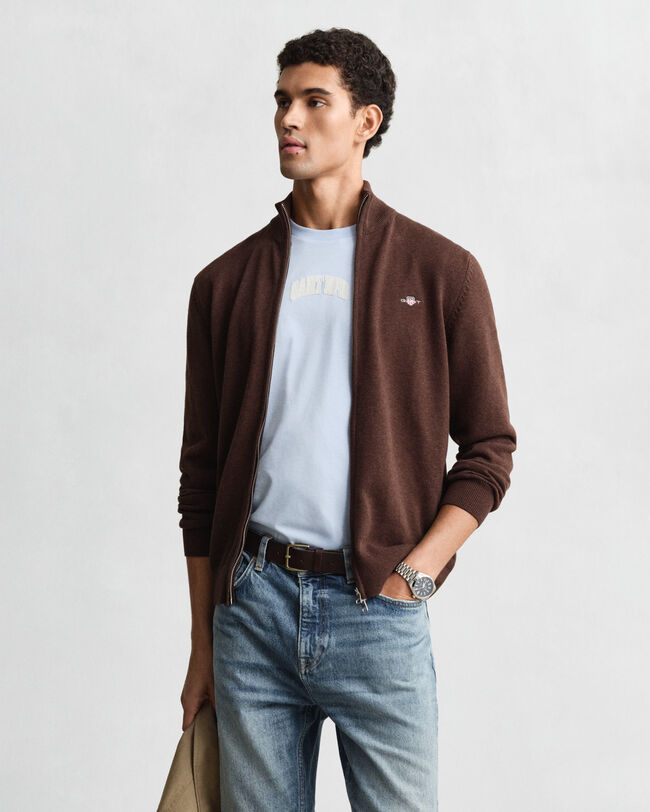 Casual Cotton Strickjacke mit Rei&szlig;verschluss