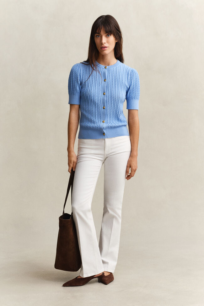 Zopfstrick Strickjacke aus Baumwolle